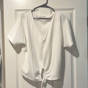 White Flowy Top from ZARA
